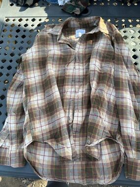 Ella Plaid Button-Down Shirt in Brown, Green and White